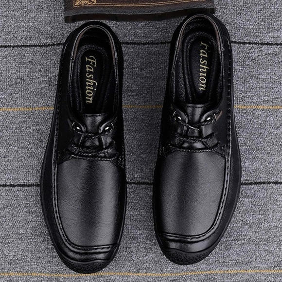 Elegant Black Leather Men\'s Derby Shoes main image 12